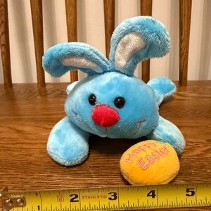 Walmart Blue Easter Bunny Plush Stuffed Animal Happy Easter Egg Beanbag 8"
